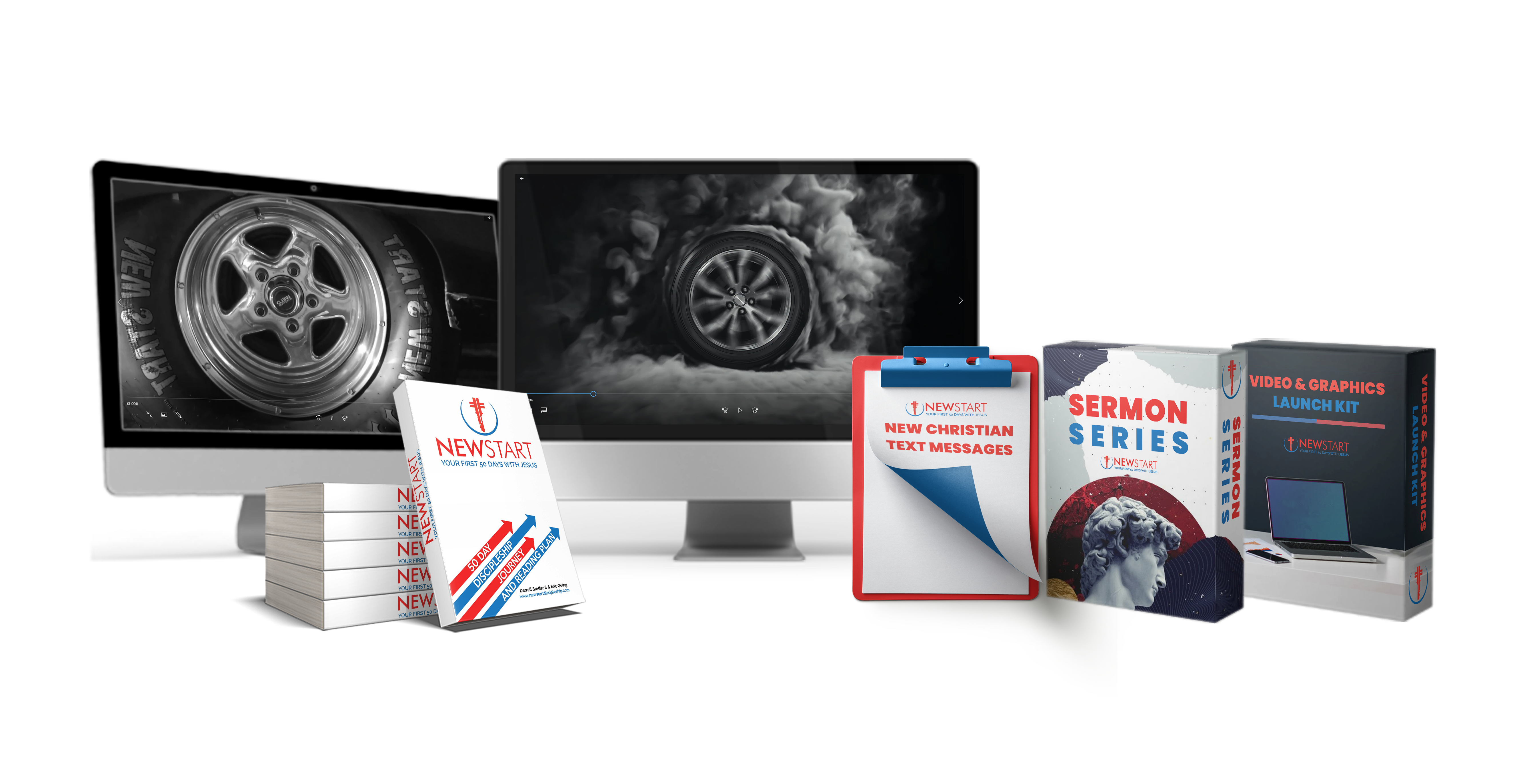 Licensing the NewStart Discipleship journal for your church includes these great bonuses, including the sermon series & bonus Launch Graphics.